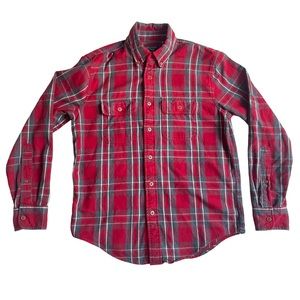 Abercrombie & Fitch Flannel Plaid Red Button Down Shirt Small